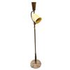 Image 1 : Vintage Brass Floor Lamp – Fiberglass Shade - approx 56 1/2" H