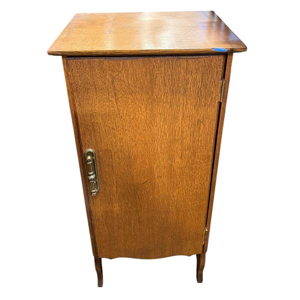 Single-Door Wooden Storage Cabinet - approx 34" H