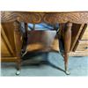 Image 3 : Vintage ornate side table w/ brass claw feet - approx 2ft squared x 29" H