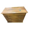 Image 1 : Vintage 3-Drawer Oak Dresser – Brass-Tone Handles - approx 3ft x 17" x 30" H