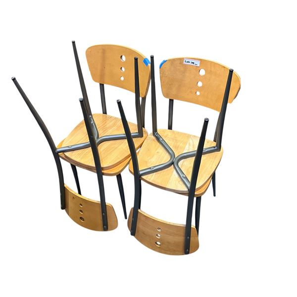 Set of 4 wood & Metal chairs