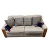 Image 1 : Mid Century style grey fabric love seat sofa - approx 6ft x 34" x 31" H
