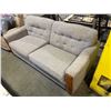 Image 2 : Mid Century style grey fabric love seat sofa - approx 6ft x 34" x 31" H