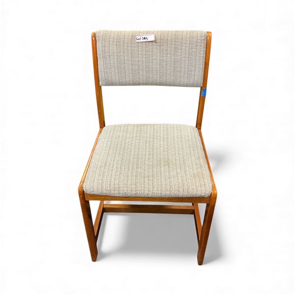 Upholstered wooden dining chair - light beige fabric