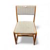 Image 1 : Upholstered wooden dining chair - light beige fabric