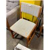 Image 2 : Upholstered wooden dining chair - light beige fabric