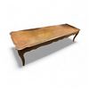 Image 1 : Vintage solid wood coffee table - decorative edge & curved legs - approx 5ft x 19" x 14" H