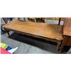 Image 2 : Vintage solid wood coffee table - decorative edge & curved legs - approx 5ft x 19" x 14" H
