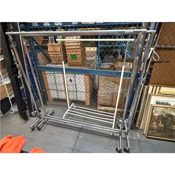 Group of 3 assorted clothing racks