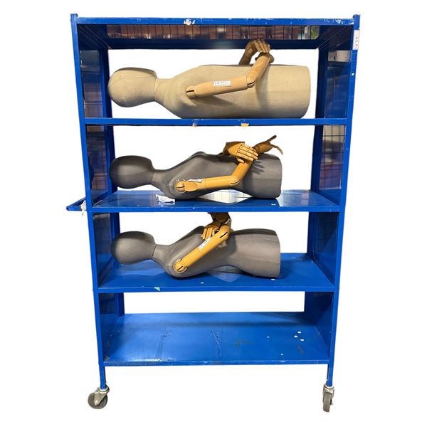 5-tier commercial blue metal rolling shelving rack - approx 47" W x 20" D x 73" H (From Hudson's Bay