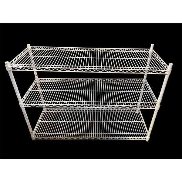 3-tier metal commercial shelving rack - approx 4ft W x 18" D x 35" H (From Hudson's Bay)