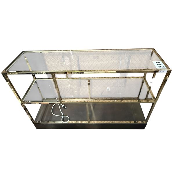 Gold framed glass display cabinet - approx 63" W x 18" D x 42" H (From Hudson's Bay)