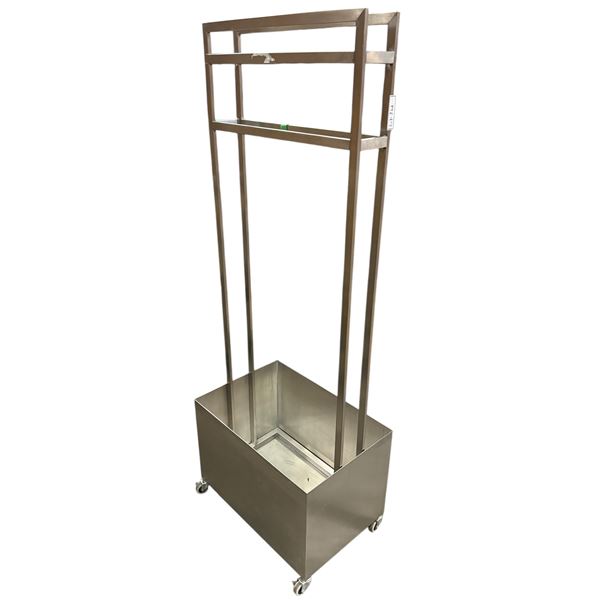 Commercial clothing rolling rack w/ bin - approx 5 1/2ft H x 2ft W (From Hudson's Bay)
