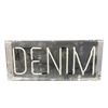 Image 1 : Denim - White Neon Sign - working condition - approx 27 1/2" x 15" (From Hudson's Bay)