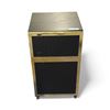 Image 1 : Black & Gold rolling cabinet - approx 16" x 16" x 28 1/2" H