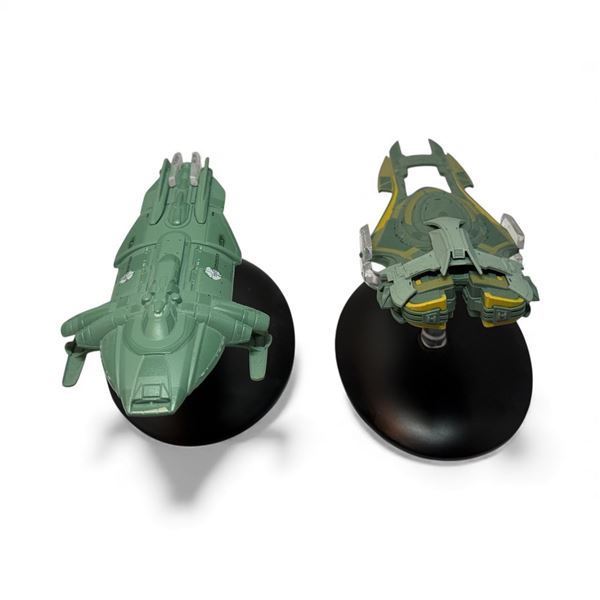 2pc Star Trek Starship Models - Xindi-Primate Starship & Moon Transport - NO BOXES