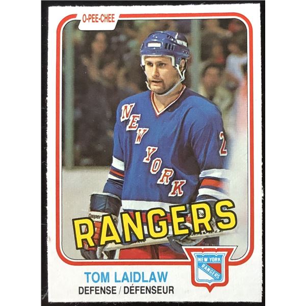 1981-82 O-PEE-CHEE TOM LAIDLAW ROOKIE CARD
