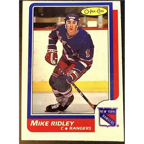 1986-87 O-PEE-CHEE MIKE RIDLEY ROOKIE CARD