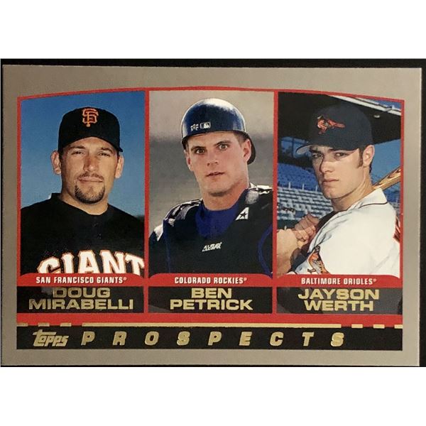 2000 TOPPS JAYSON WERTH ROOKIE CARD