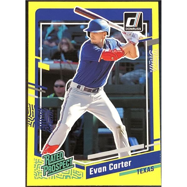 2023 DONRUSS YELLOW FLASH EVAN CARTER ROOKIE CARD
