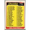 Image 1 : 1981 TOPPS CHECKLIST
