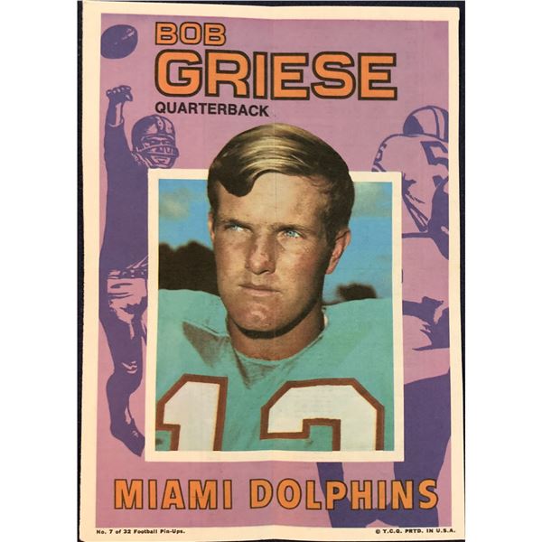 1971 TOPPS NFL INSERT POSTER - BOB GRIESE (HOF)