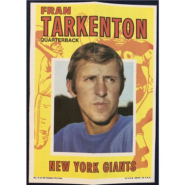 1971 TOPPS NFL INSERT POSTER - FRAN TARKENTON (HOF)