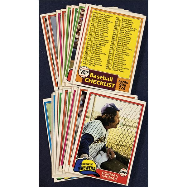 1981 TOPPS BASEBALL COLLECTION - 25 CARDS