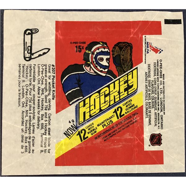 1977-78 O-PEE-CHEE HOCKEY WRAPPER