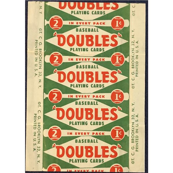 1951 TOPPS DOUBLES BASEBALL WRAPPER