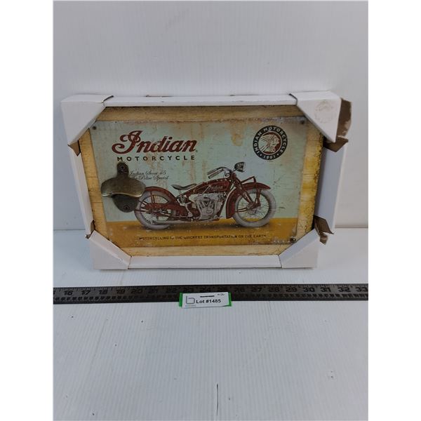 Indian Motorcycle Bottle Opener Wall Decor - 10" x 14"