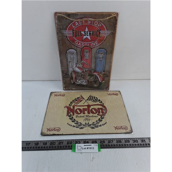 (2) Metal Wall Decor (Norton, Full Service) - 8" x 12"