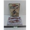 Image 1 : (2) Metal Wall Decor (I'd Rather, Indian Motorcycles) - 8" x 12"
