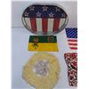 Image 2 : Metal American Flag Serving Tray & Decor, Saskatchewan Flag, Doilies