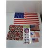 Image 3 : Metal American Flag Serving Tray & Decor, Saskatchewan Flag, Doilies