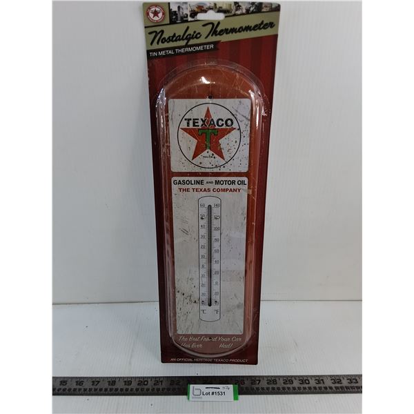 Sealed Texaco Nostalgic Thermometer - 21" x 6.5"