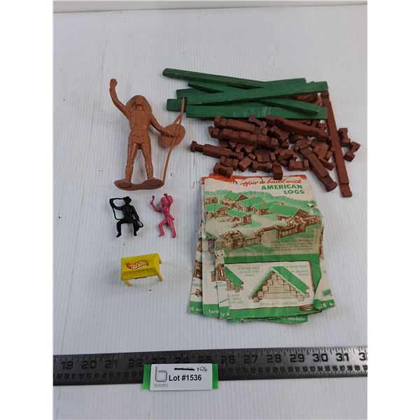 Vintage "American Log Cabin" Blocks, Western Toys