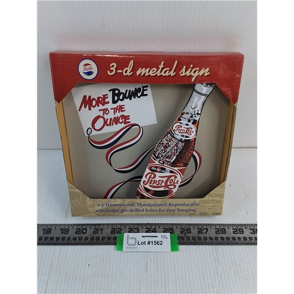 Pepsi-Cola 3D Metal Sign - 9" x 9"