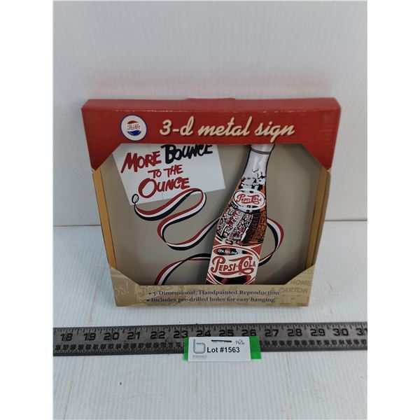 Pepsi-Cola 3D Metal Sign - 9" x 9"