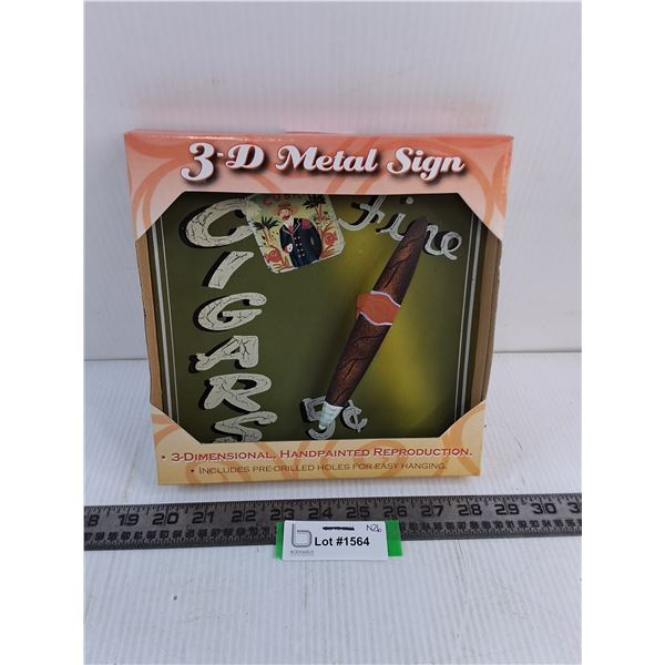 Cuban Cigars 3D Metal Sign - 9" x 9"