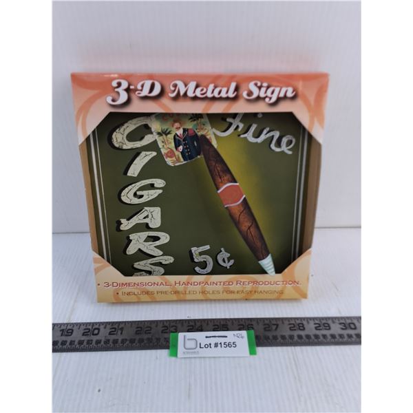 Cuban Cigars 3D Metal Sign - 9" x 9"