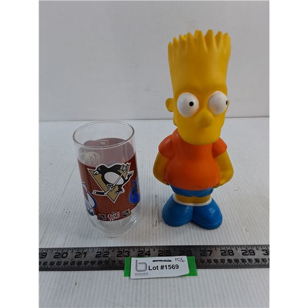 Bart Simpson Coin Bank - No Plug, Cheez Whiz NHL Tumbler