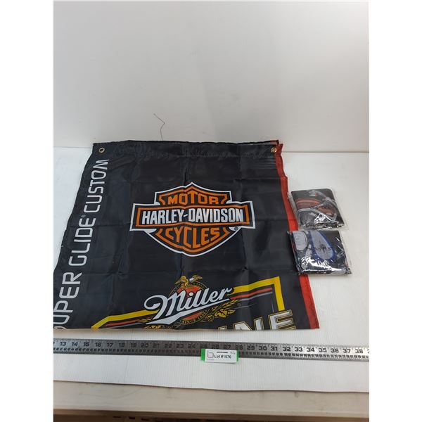 (3) Harley-Davidson 4' x 2' Banners - 2 Sealed