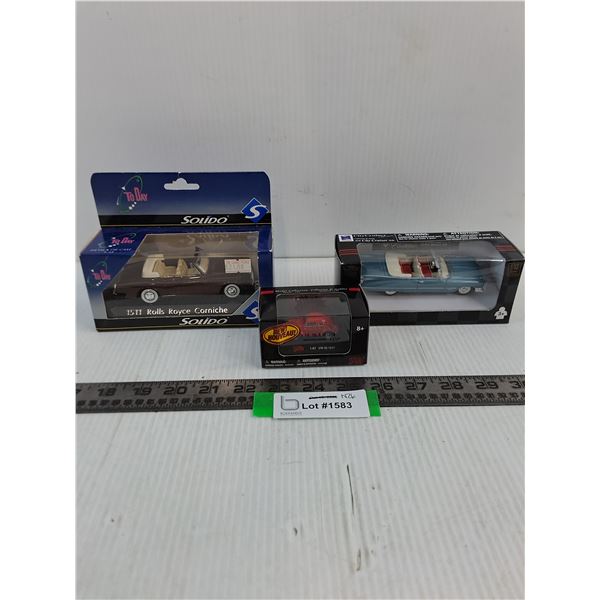 (3) In Box Die-Cast Vehicles (Rolls-Royce, VW 30, Cadillac)