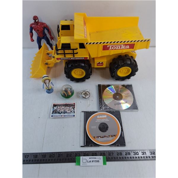 Mighty Motorized Tonka Dump Truck w/Sound, Spider-Man Action Figure, Misc.