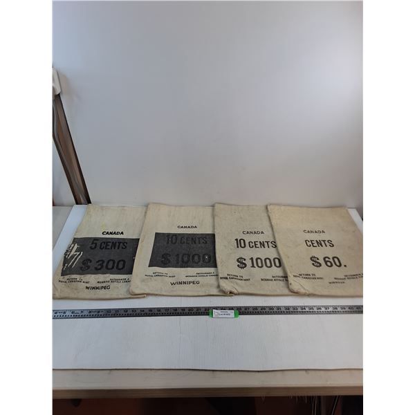 (4) Royal Canadian Mint Canvas Coin Bags