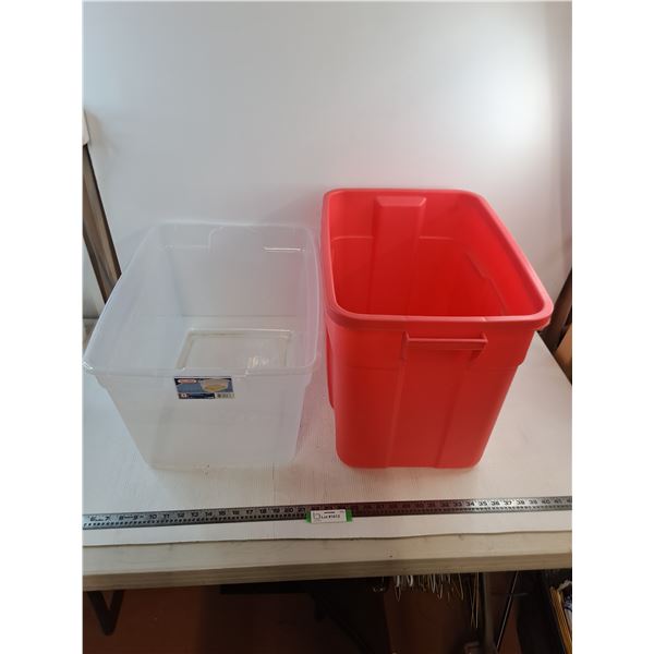 (2) Plastic Storage Bins (20x14x12" & 20x13x16") - Pickup Only