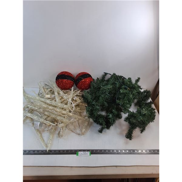 Icicle String Lights - Tested, Christmas Garland Lights - Not Working, Christmas Tree Ornaments