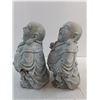 Image 2 : Pair of "Laughing Buddha" Chalkware Decor - 1 Damaged