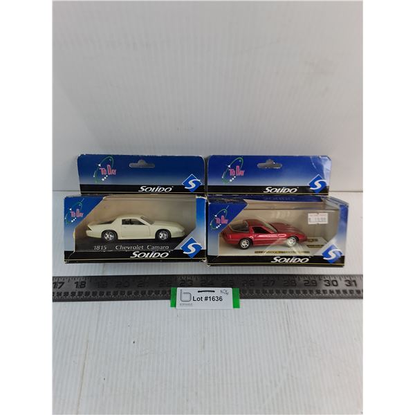 (2) Solido In Box Die-Cast Replica Cars (Camaro & Corvette)
